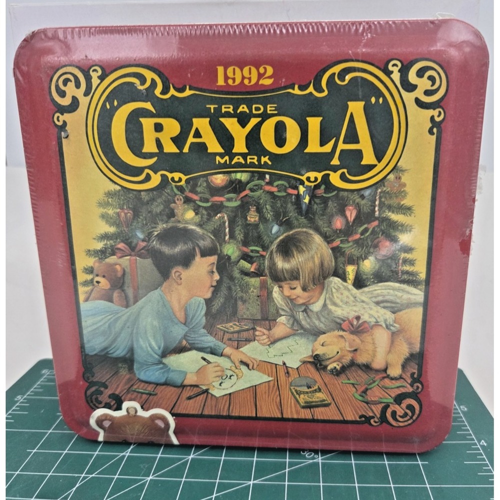 1992 Crayola Collectible 64 Crayon Holiday Tin New Unused Sealed